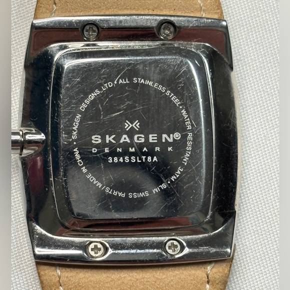 Skagen Watch Denmark Pearl Face Leather Band - Picture 4 of 12